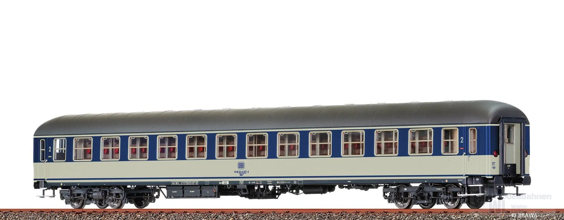 Brawa 58188 - Schnellzugwagen DB Ep.IV Büm 234 H0/WS Innenbeleuchtung
