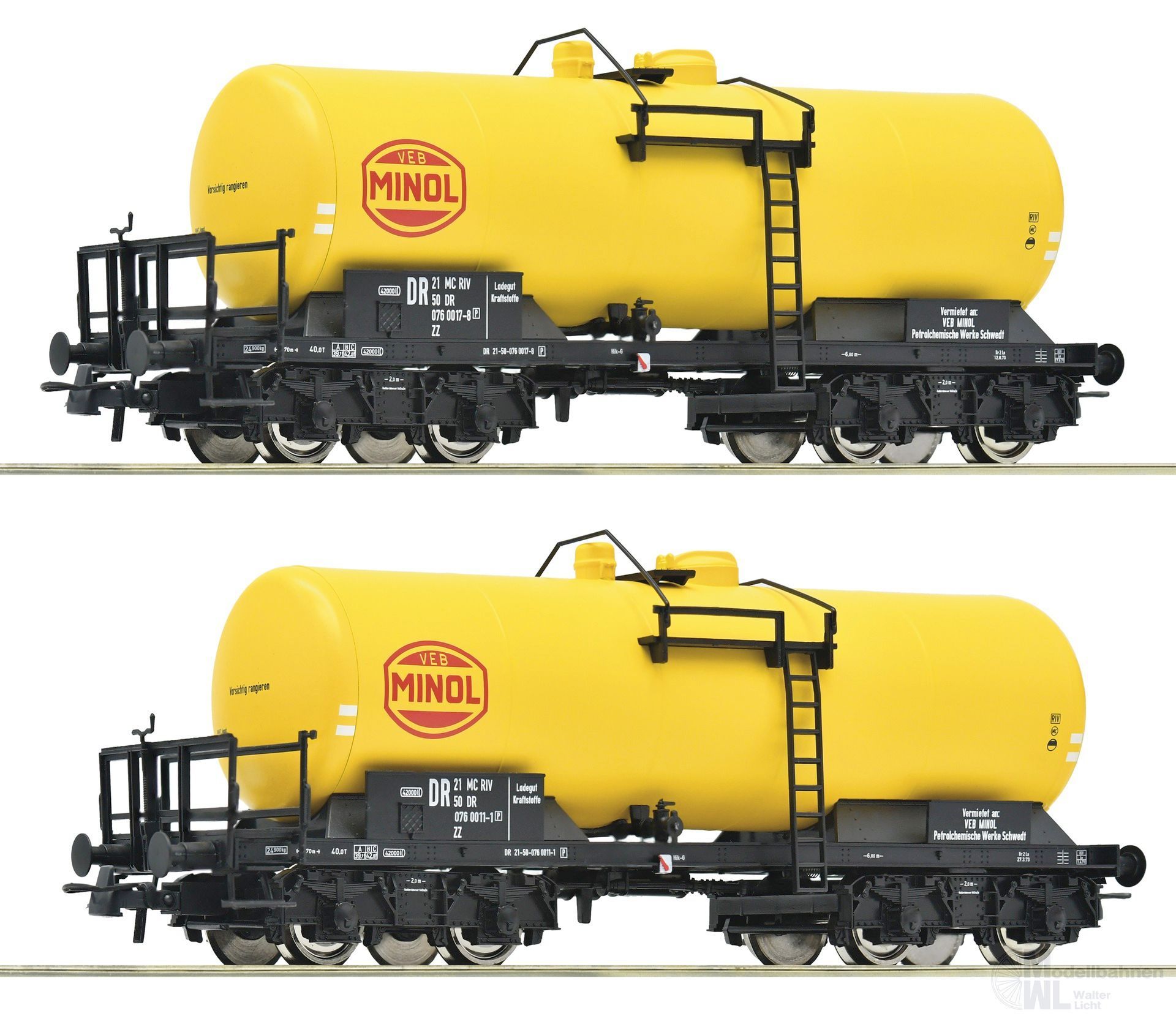 Roco 6600199 - Kesselwagen Set DR Ep.IV Minol 2.tlg. H0/GL Roco 6600199 - Kesselwagen Set DR Ep.IV Minol 2.tlg. H0/GL