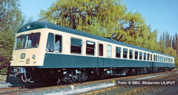 Liliput 163215 - Triebwagen BR 628 001-0/628 011-9 DB Ep.IV ozeanblau Kempten Lindau N 1:1