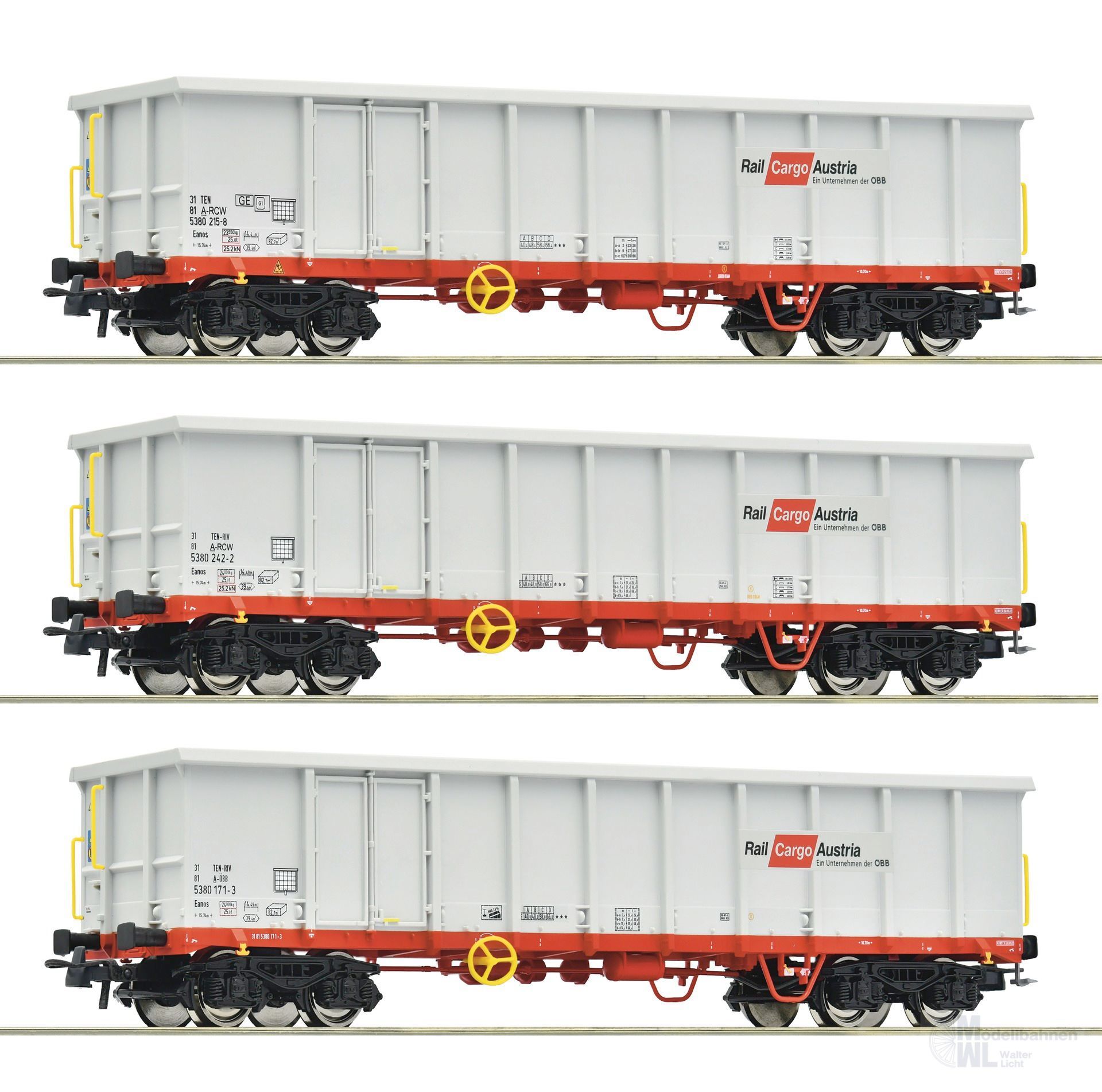 Roco 6600121 - Güterwagen Set RCW Ep.VI 3.tlg. H0/GL Roco 6600121 - Güterwagen Set RCW Ep.VI 3.tlg. H0/GL
