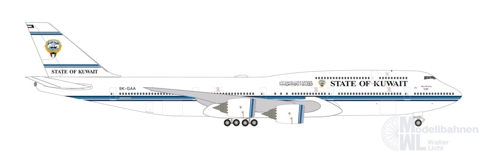 Herpa 538046 - Boeing 747-8 BBJ Kuwait Government 1:500