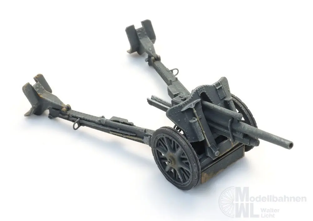 ARTITEC b.v. 6870744 - WM 10,5cm LeFH 18 grau in Stellung Fertigmodell H0 1:87