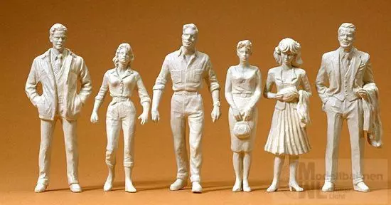 Preiser 45178 - Passanten 6 unbemalte Figuren Spur G