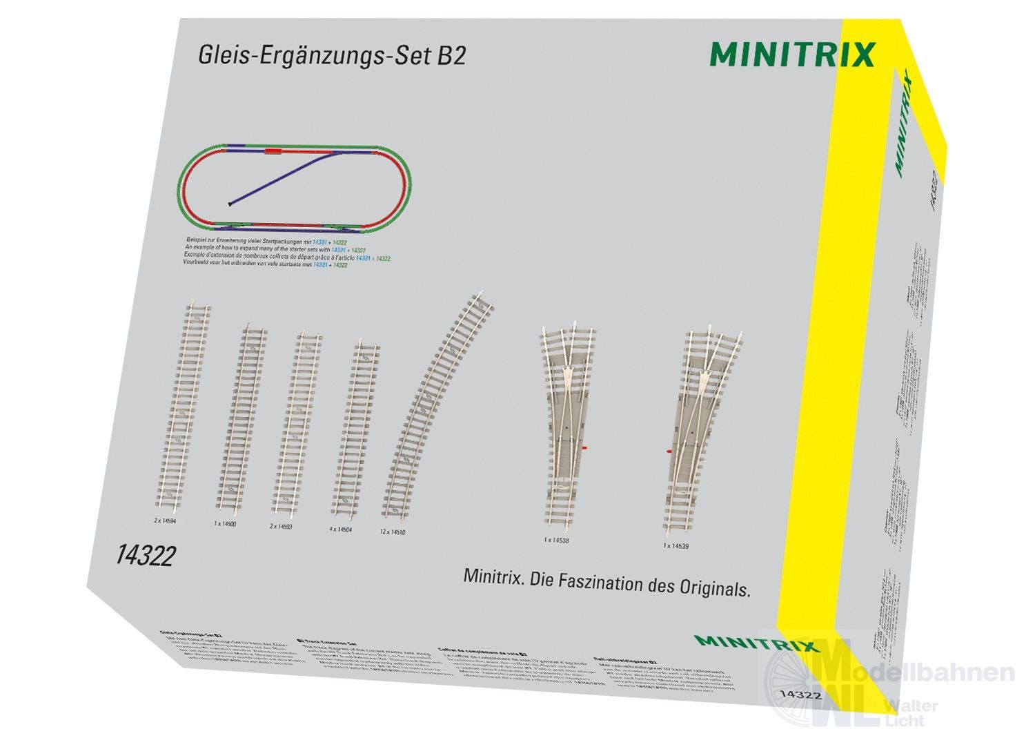 Trix 14322 - Gleis-Ergänzungspackung B2 Betonschwellen N 1:160