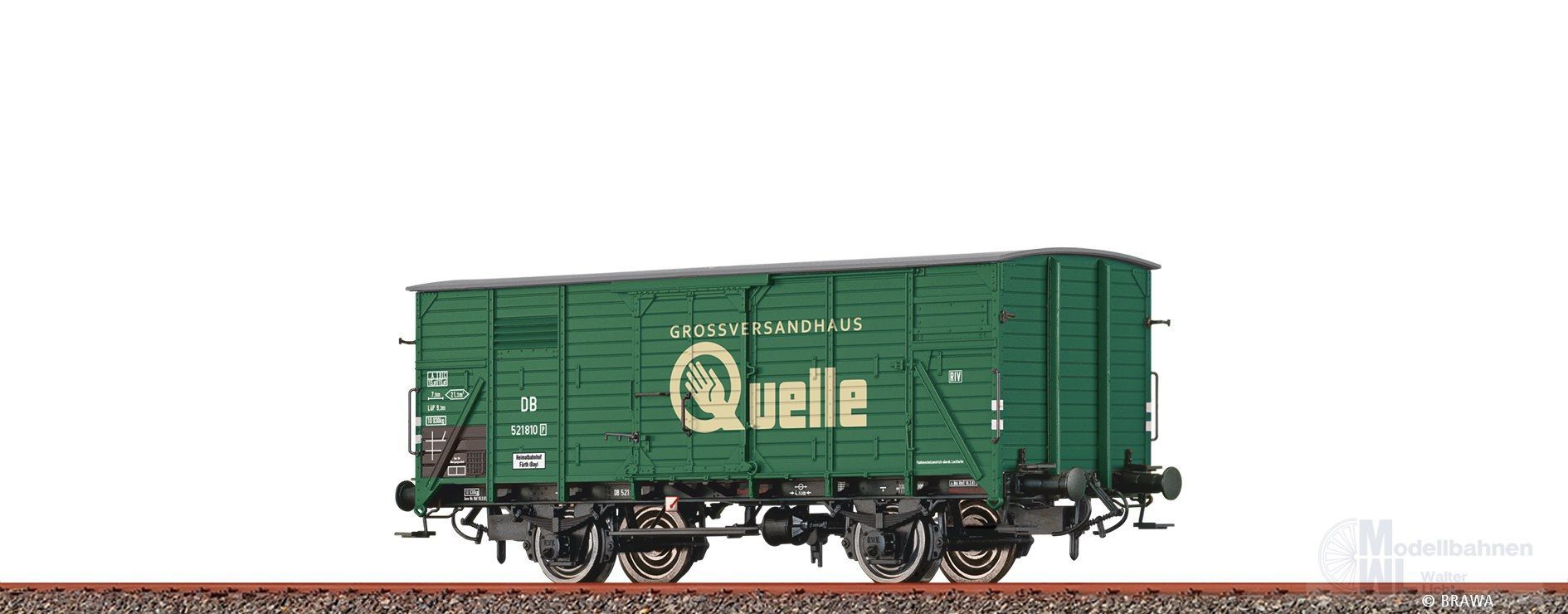 Brawa 50955 - Güterwagen ged. DB Ep.III Quelle G10 H0/GL
