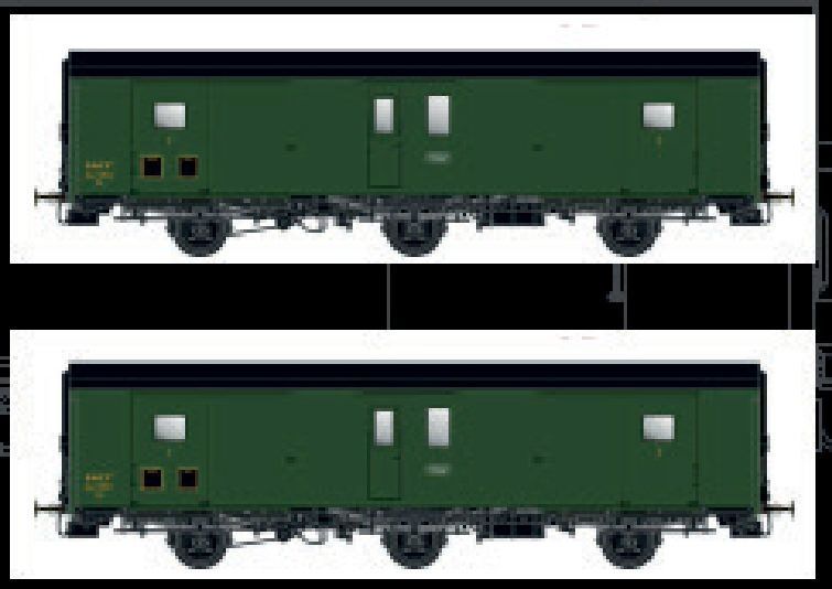 LS Models MW104 - Packwagen Set SNCF Ep.IIIc/d Dqd2m Schlußlicht H0/GL