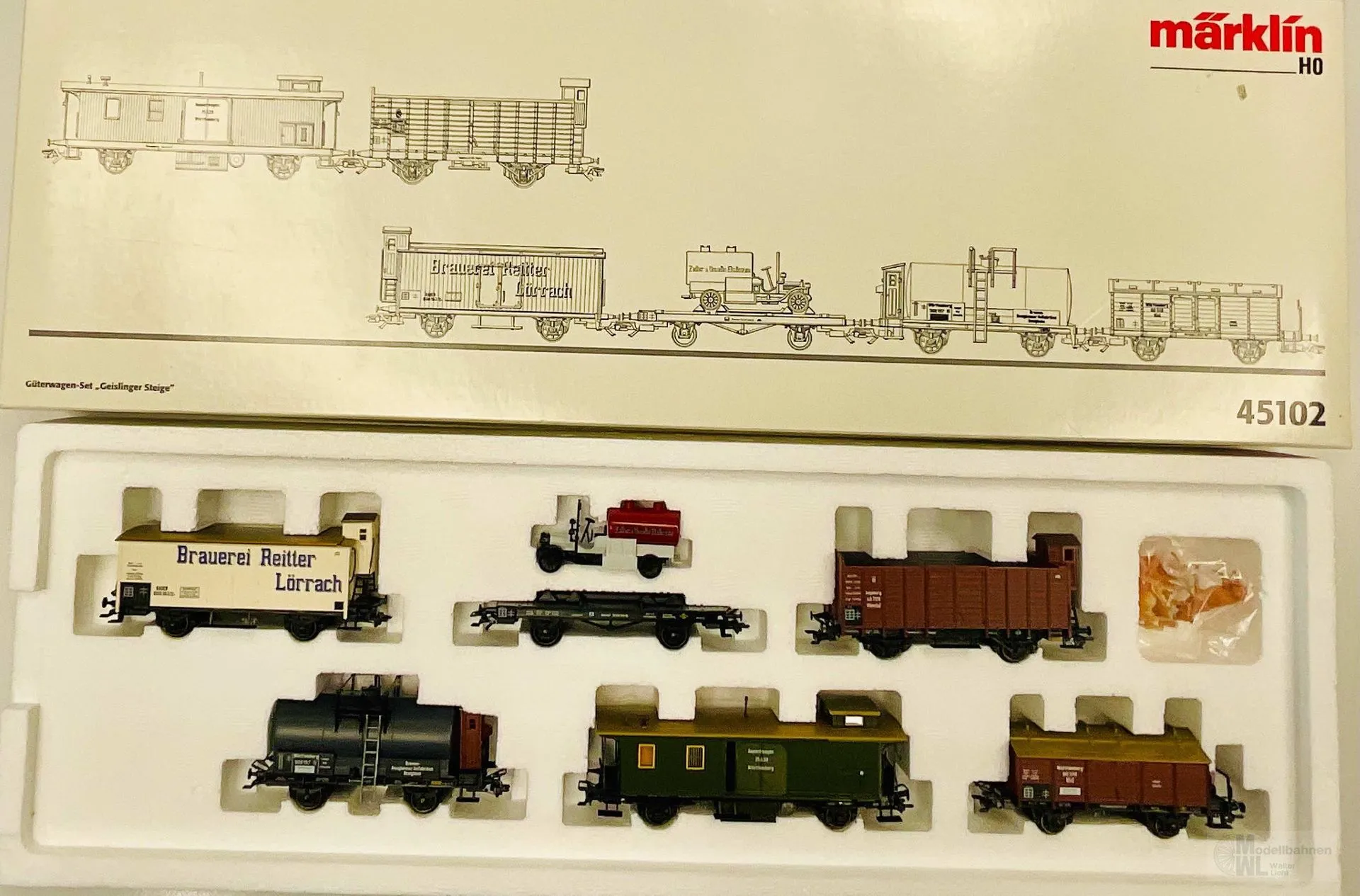 Märklin 45102 - MÄRKLIN - Guterwagen-Set Geislinger Steige K.W.St.E. Ep.I 6.tlg. H0/WS