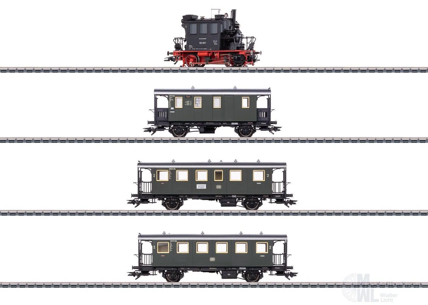 Märklin 26619 - MHI Zugpackung Spalter Bock Dampflok BR 98 307 DB Ep.III H0/WS Sound