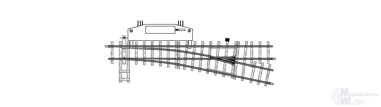 Bemo 4206000 - Weiche rechts elektrisch 12° 162,3 mm R515 H0m