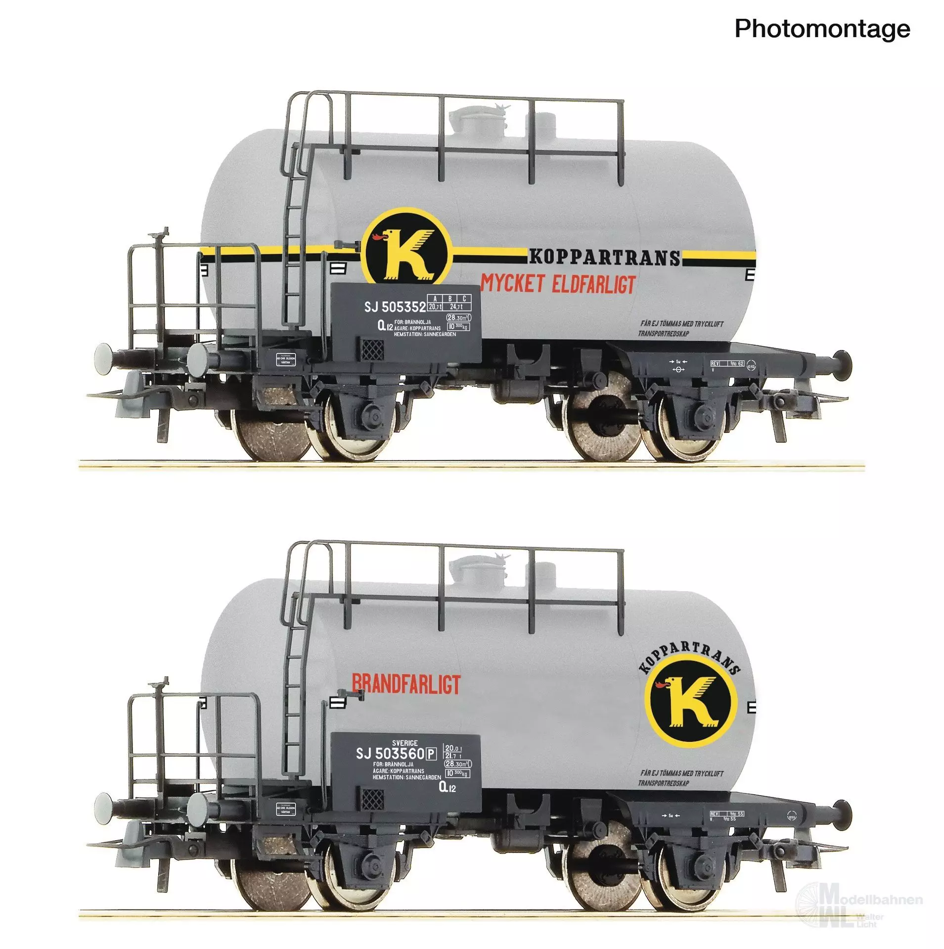 Roco 6600302 - Kesselwagen Set SJ Ep.III/IV 2.tlg. H0/GL