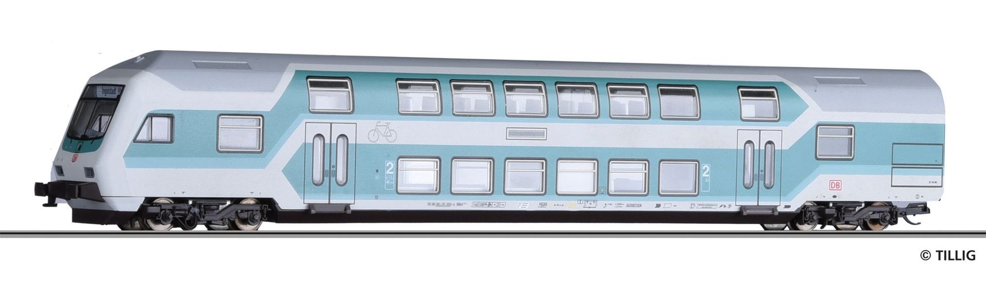 Tillig 16802 - Doppelstock-Steuerwagen DB AG Ep.V 2.Kl. DBbzf 761.2 TT 1:120