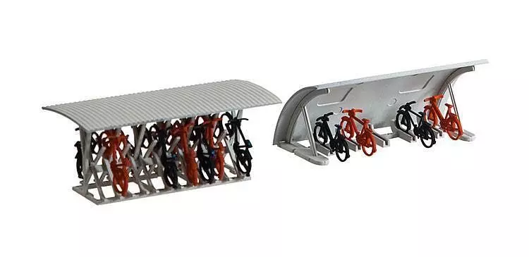 Faller 180584 - 2 Fahrradständer mit Rädern H0 1:87