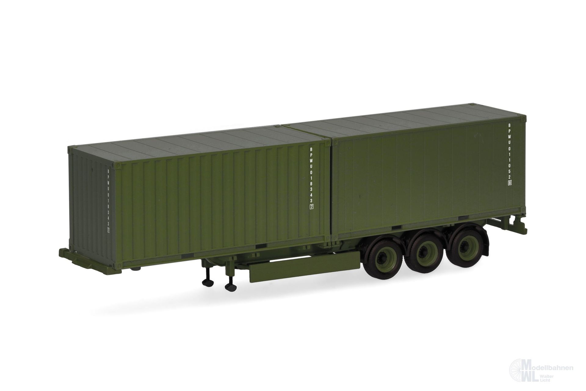 Herpa 747240 - Containerauflieger 3-achs mit 2x20ft Container H0 1:87