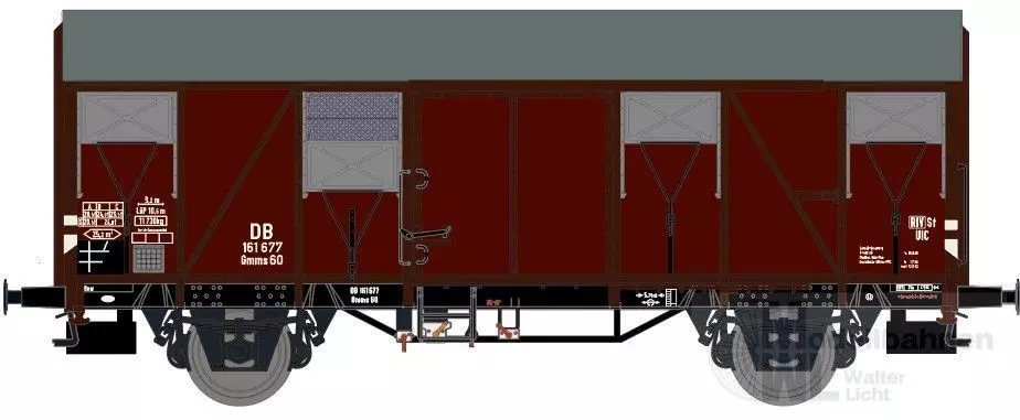 Exact Train 21000 - Güterwagen gedeckt DB Ep.III Gmms 60 H0/GL