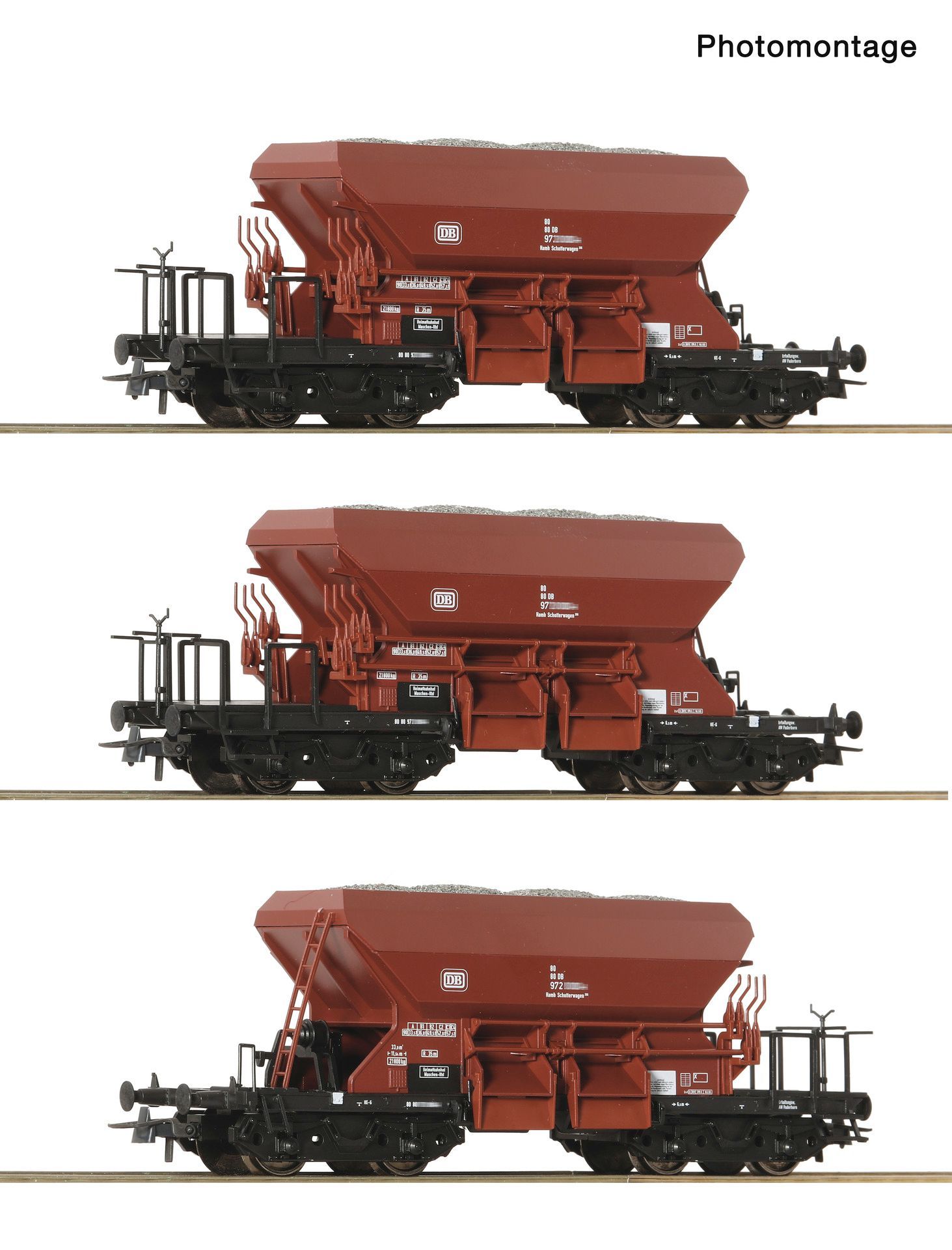 Roco 6600387 - 3er Set Schotterwagen DB