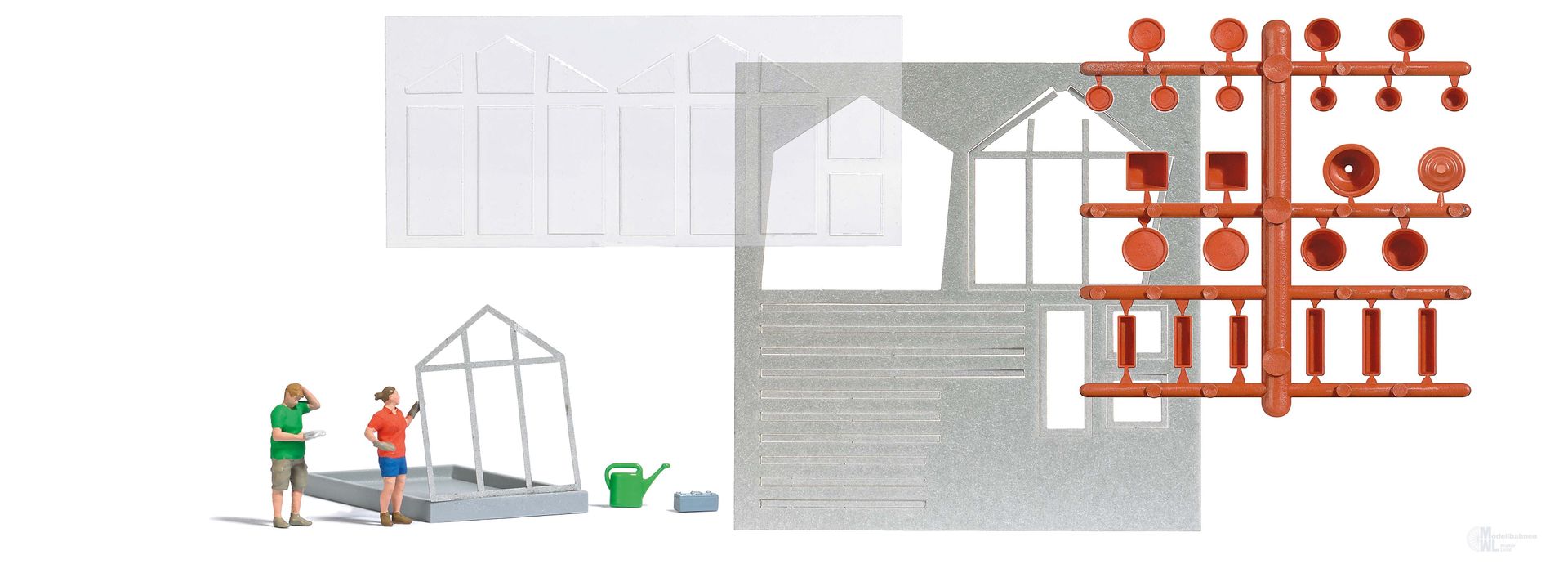 Busch 7916 - A-Set: Gewächshausaufbau H0 1:87