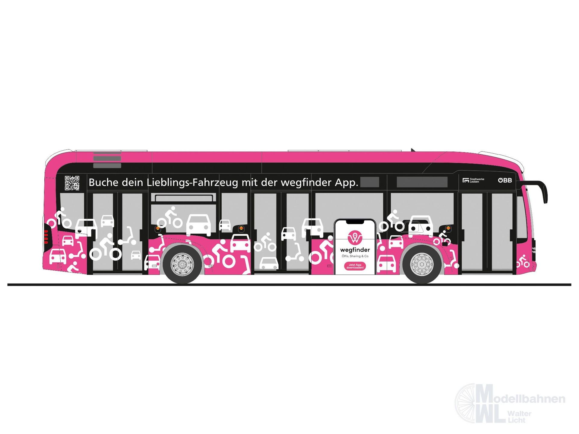 Rietze 75612 - Mercedes-Benz eCitaro Stadtwerke Leoben - wegfinder (AT) H0 1:87