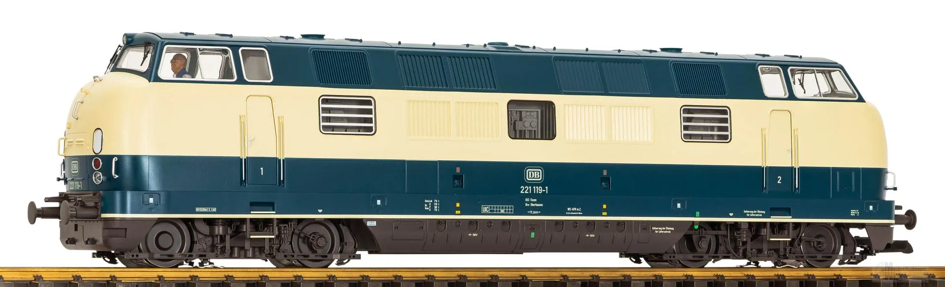 Piko 37463 - Diesellok BR 221 DB Ep.IV blau beige Spur G 1:22,5 Sound