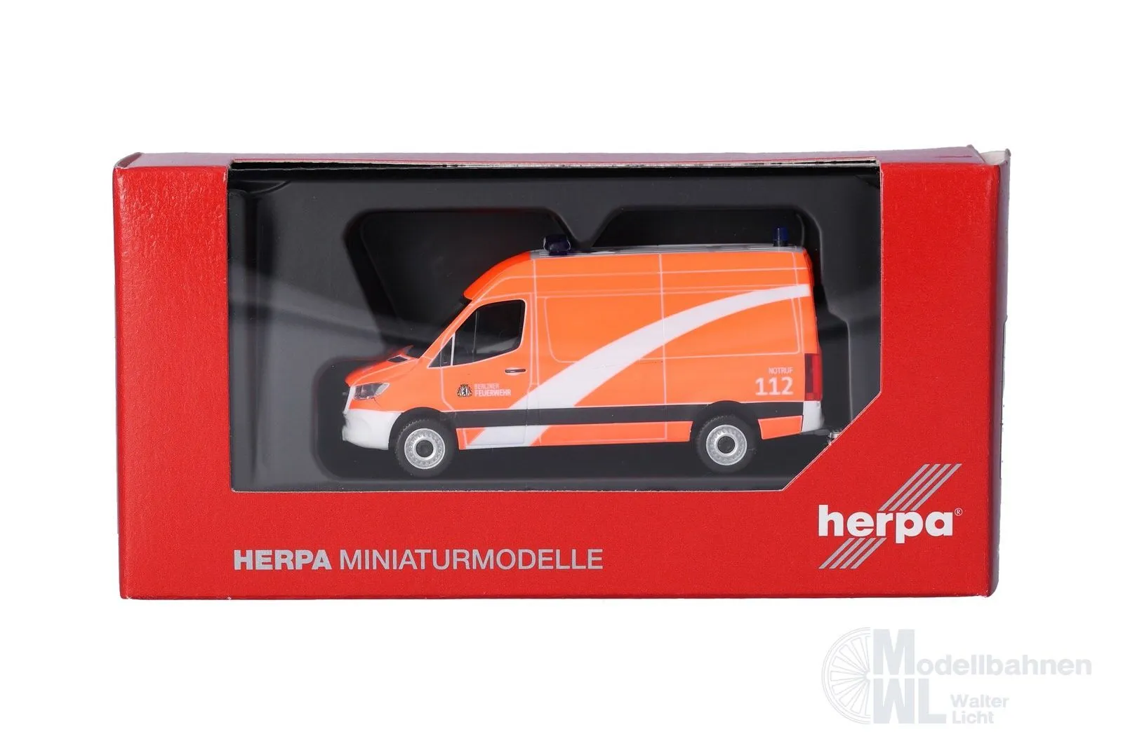 Herpa 099240 - Mercedes-Benz Sprinter 18 Kasten Hochdach NKTW Berliner Feuerwehr H0 1:87