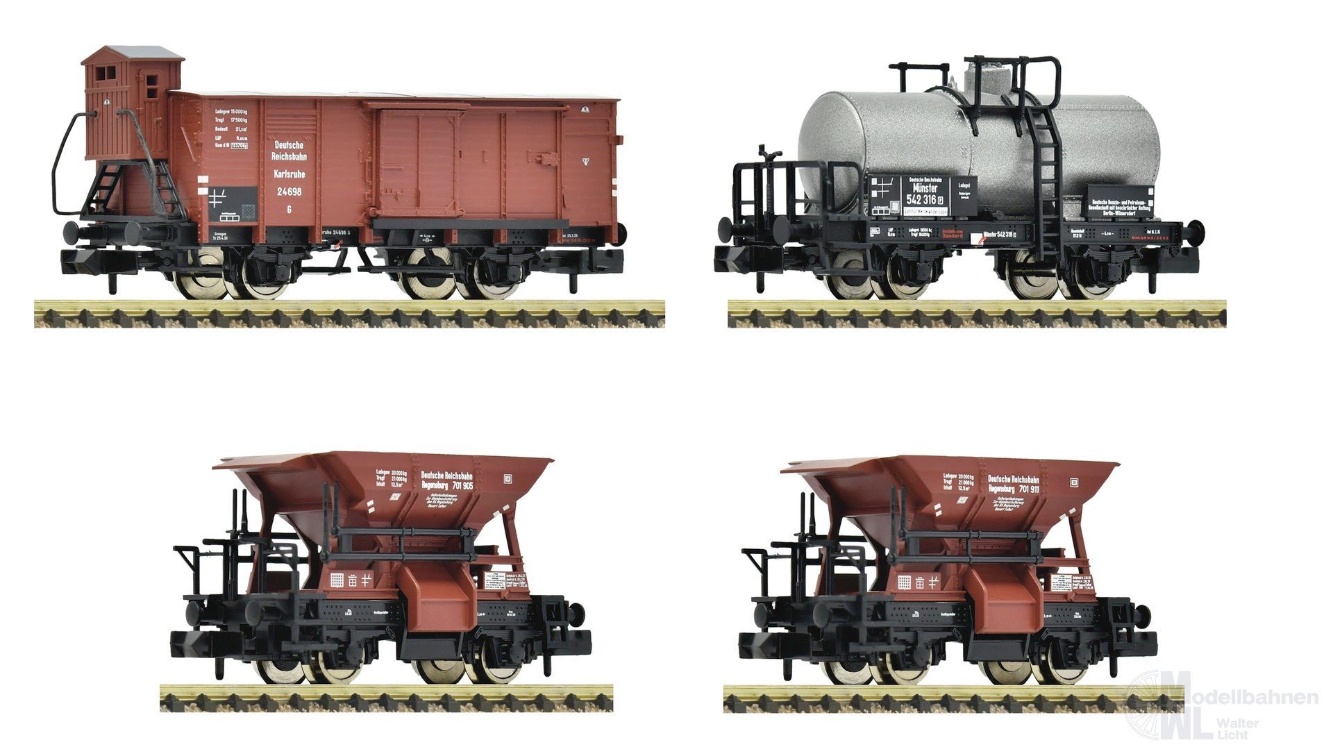 Fleischmann 6660120 - Güterwagen Set DRG Ep.II 4.tlg. N 1:160