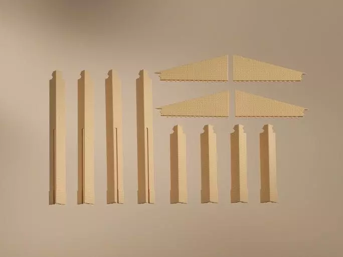 Auhagen 80409 - Ecksäulen Anbau gelb H0 1:87