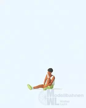 Preiser 28233 - Sportlerin beim Schuhe binden H0 1:87