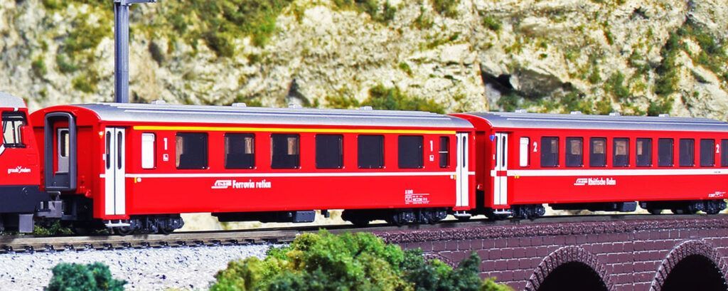 Kato 10-1413 - Personenwagen Set EW I RhB Ep.V/VI 4.tlg. Set A N 1:160