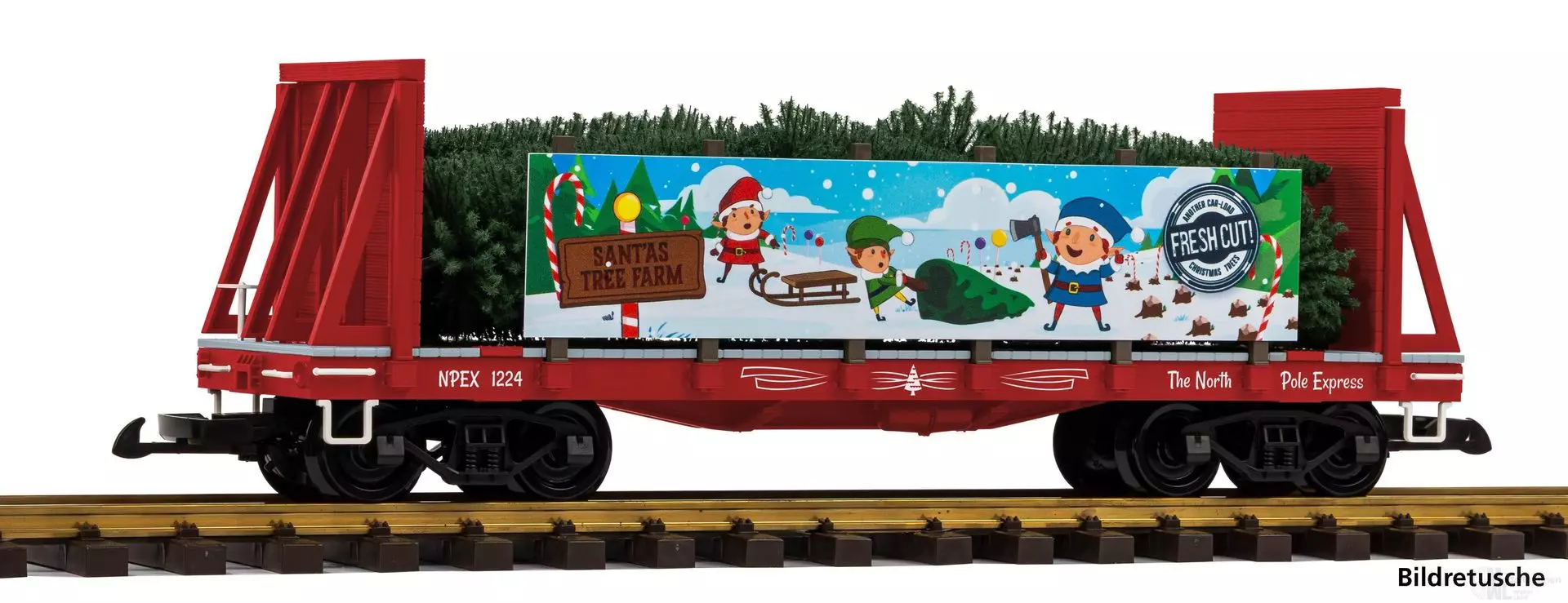 Piko 38980 - Niederbordwagen Santa´s Tree Farm Transport Spur G 1:22,5