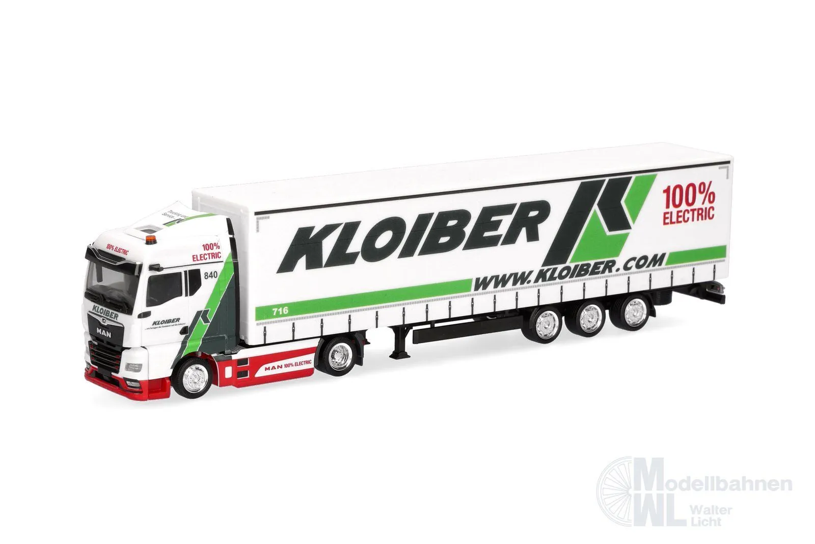 Herpa 321365 - MAN eTGX GM Jumboplanen-Sattelzug Kloiber H0 1:87