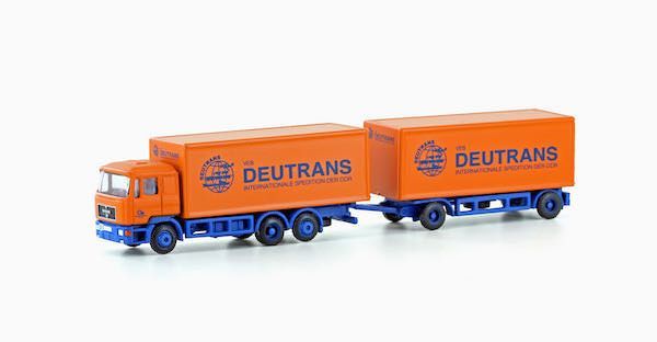 Lemke Minis 4605 - MAN F90 3-achs Koffer-Hängerzug Sovtransavato 1:160