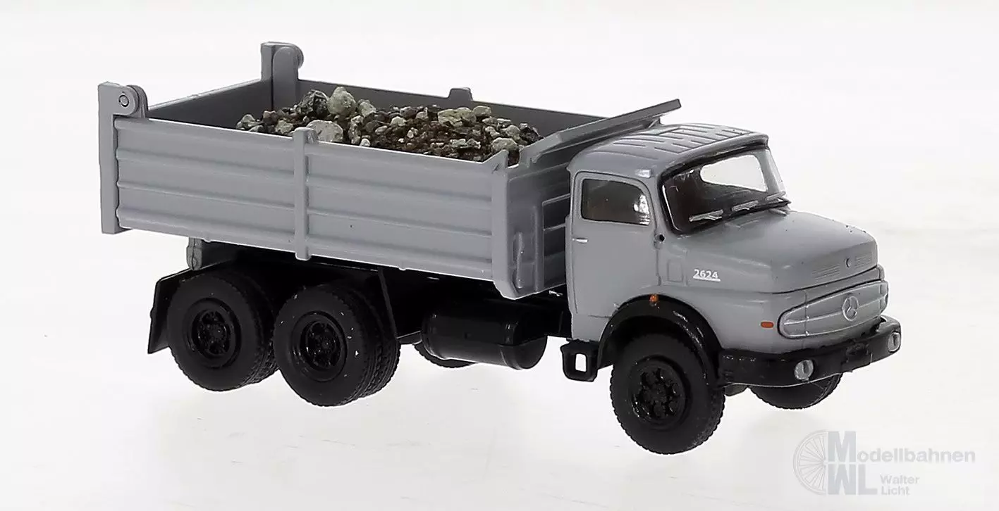 Brekina 81157 - Mercedes-Benz LAK 2624 grau mit Ladegut H0 1:87