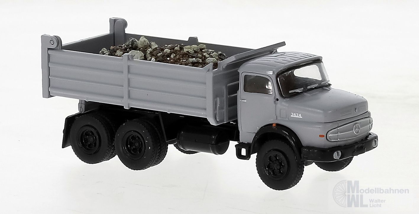 Brekina 81157 - Mercedes-Benz LAK 2624 grau mit Ladegut H0 1:87