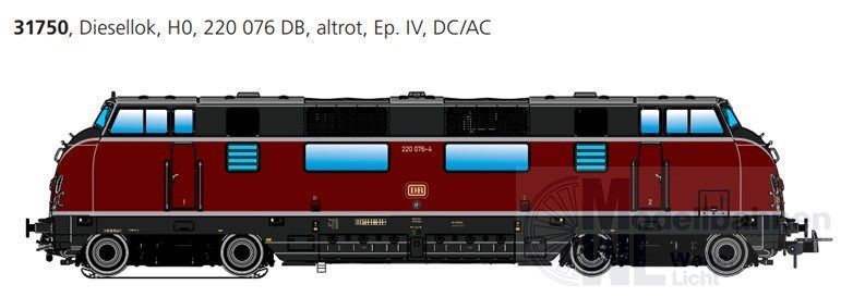 ESU 31750 - Diesellok BR 220 076 DB Ep.IV altrot H0/GL/WS