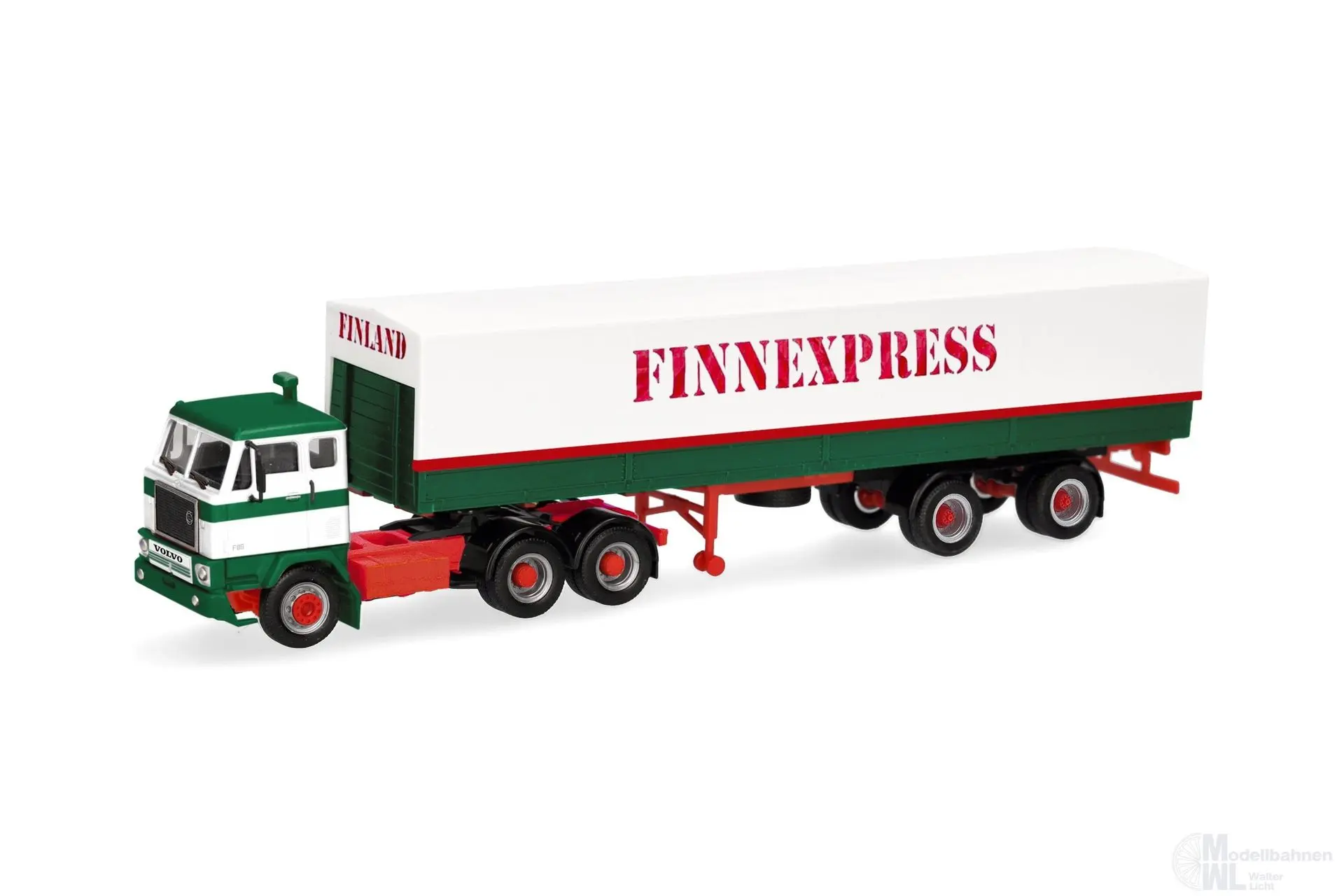 Herpa 321631 - Volvo F88 6x4 Planen Sattelzug Finnexpress H0 1:87