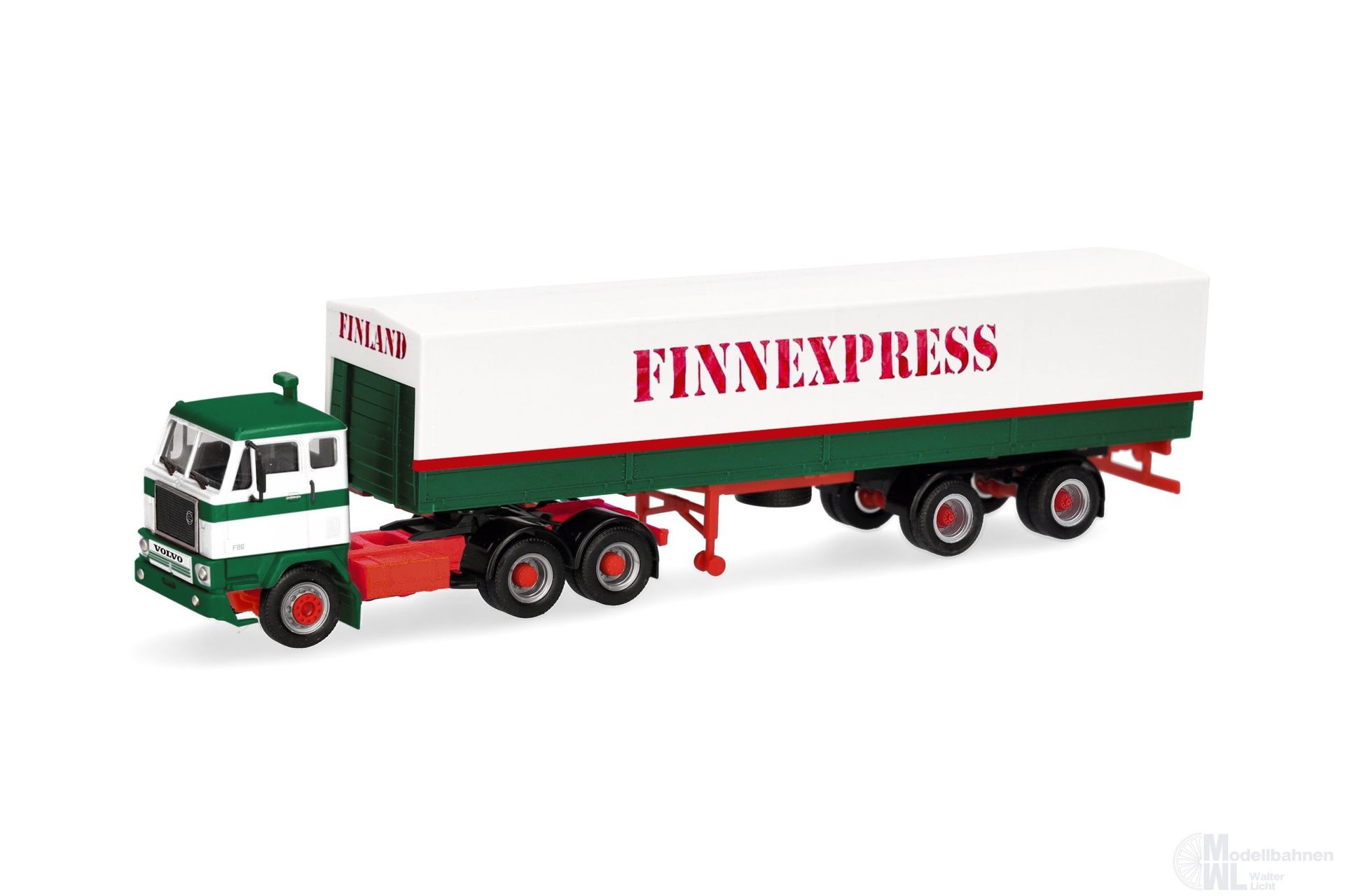 Herpa 321631 - Volvo F88 6x4 Planen Sattelzug Finnexpress H0 1:87
