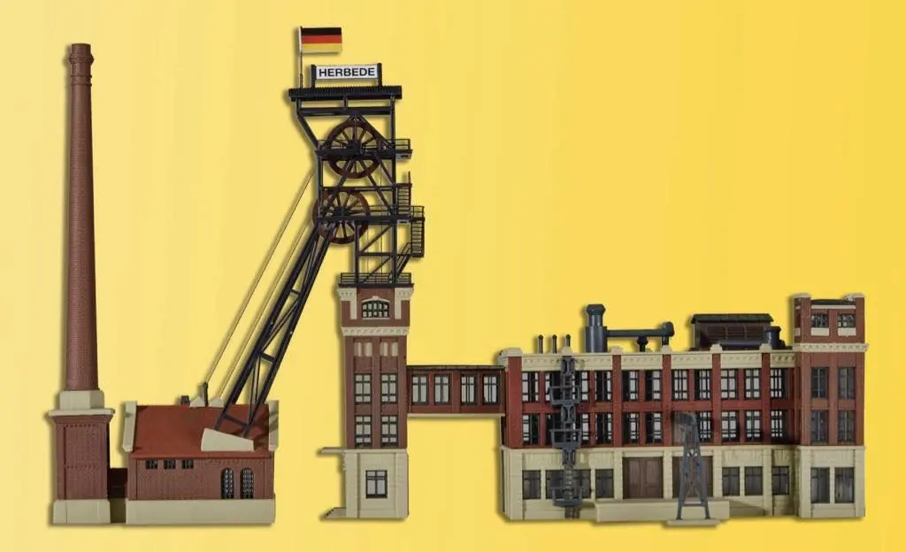 Kibri 37228 - Förderturm mit Maschinenhaus und Kohlewäschegebäude N 1:160