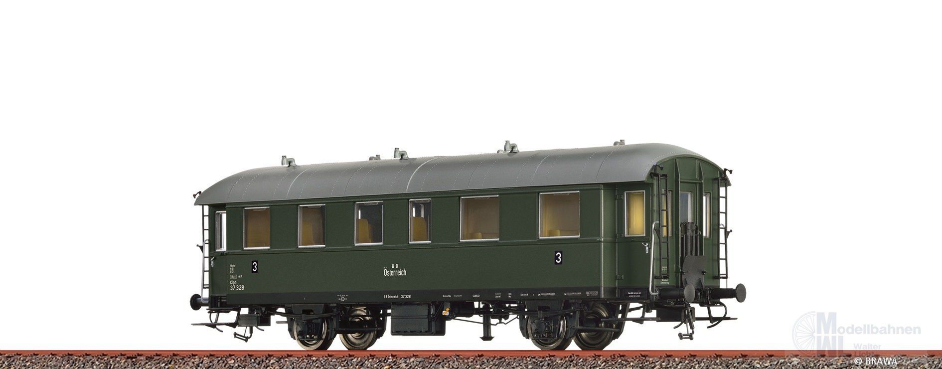 Brawa 45535 - Personenwagen BBÖ Ep.III Ciph 37 328 H0/GL Brawa 45535 - Personenwagen BBÖ Ep.III Ciph 37 328 H0/GL