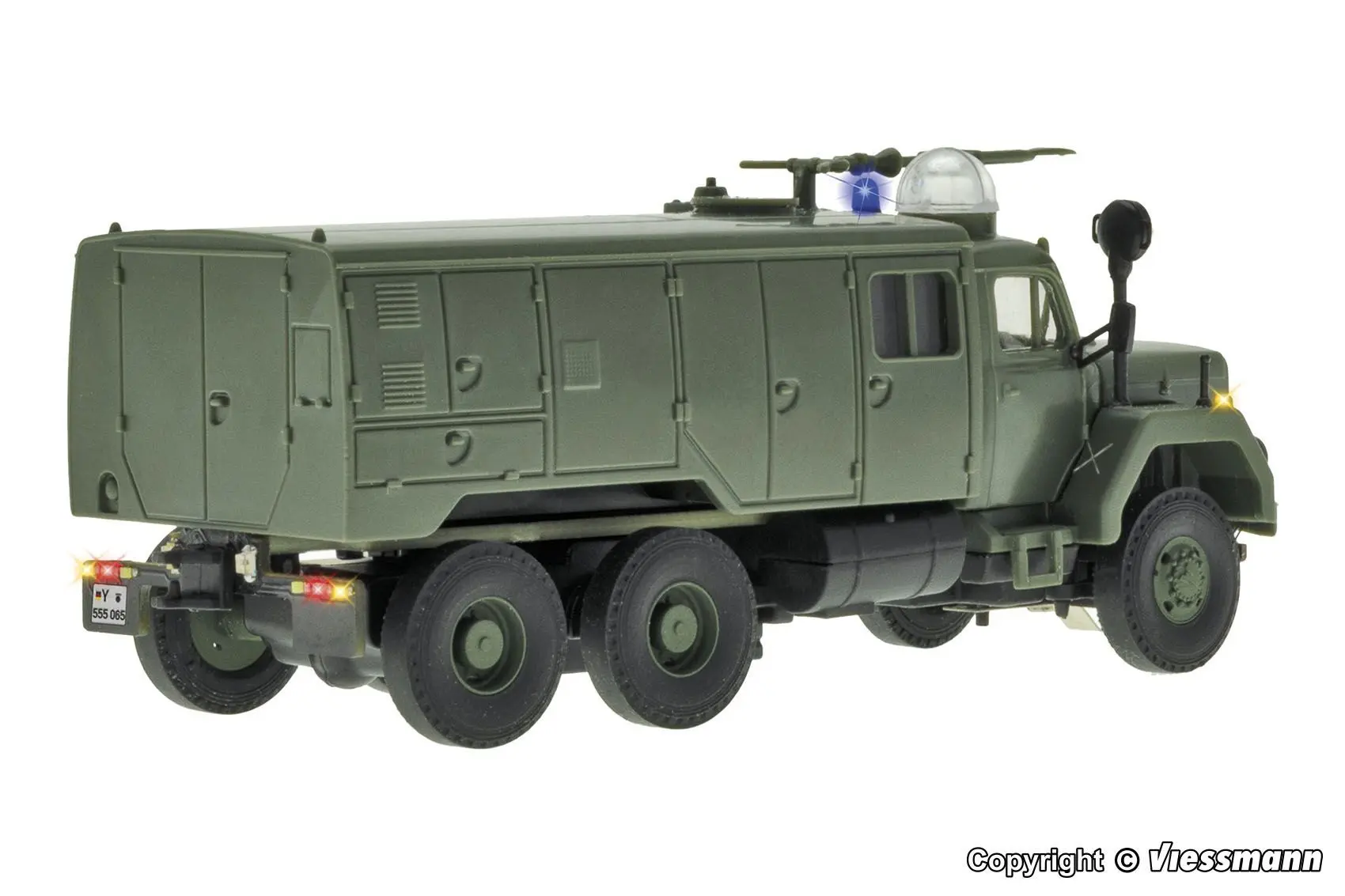 Viessmann 8065 - CarMotion MAGIRUS Feuerwehr 3-achs mit Rundumleuchte Militär Basis H0 1:87