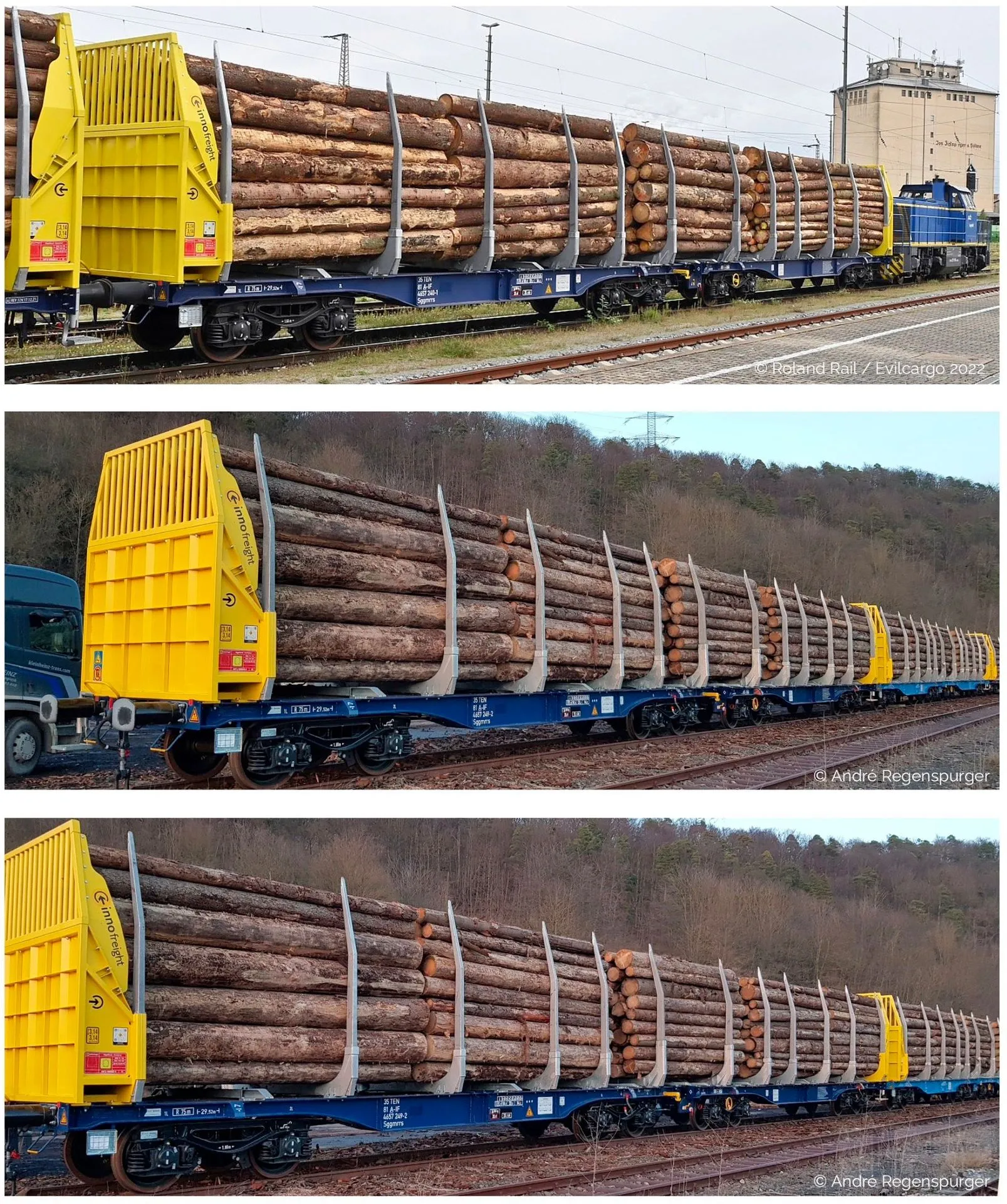 Sudexpress S4657005 - Rungenwagen Set Innofreight (AT) Ep.VI 3.tlg. Sggmrrs 90 GigaWood H0/GL