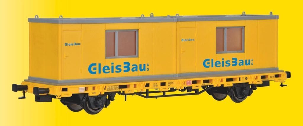 Kibri 26268 - Niederbordwagen mit 2 Containern GleisBau Fertigmodell H0/GL