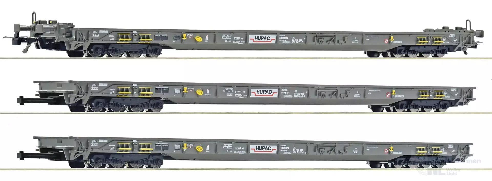 Roco 6600092 - RoLa Wagen Set HUPAC Ep.V/VI 3.tlg. H0/GL