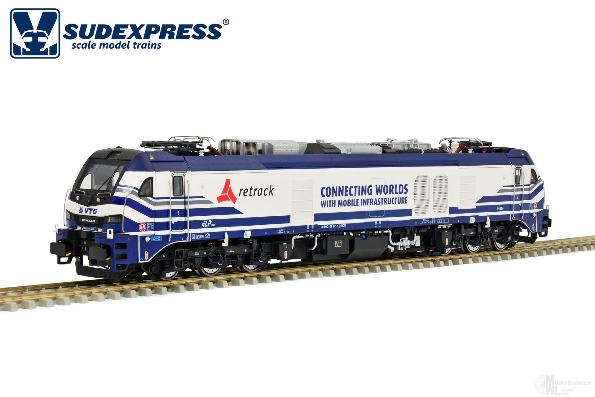 Sudexpress N1592210 - Zweikraftlok BR 159 221-1 EuroDual VTG Retrack Ep.VI N 1:160 Sound