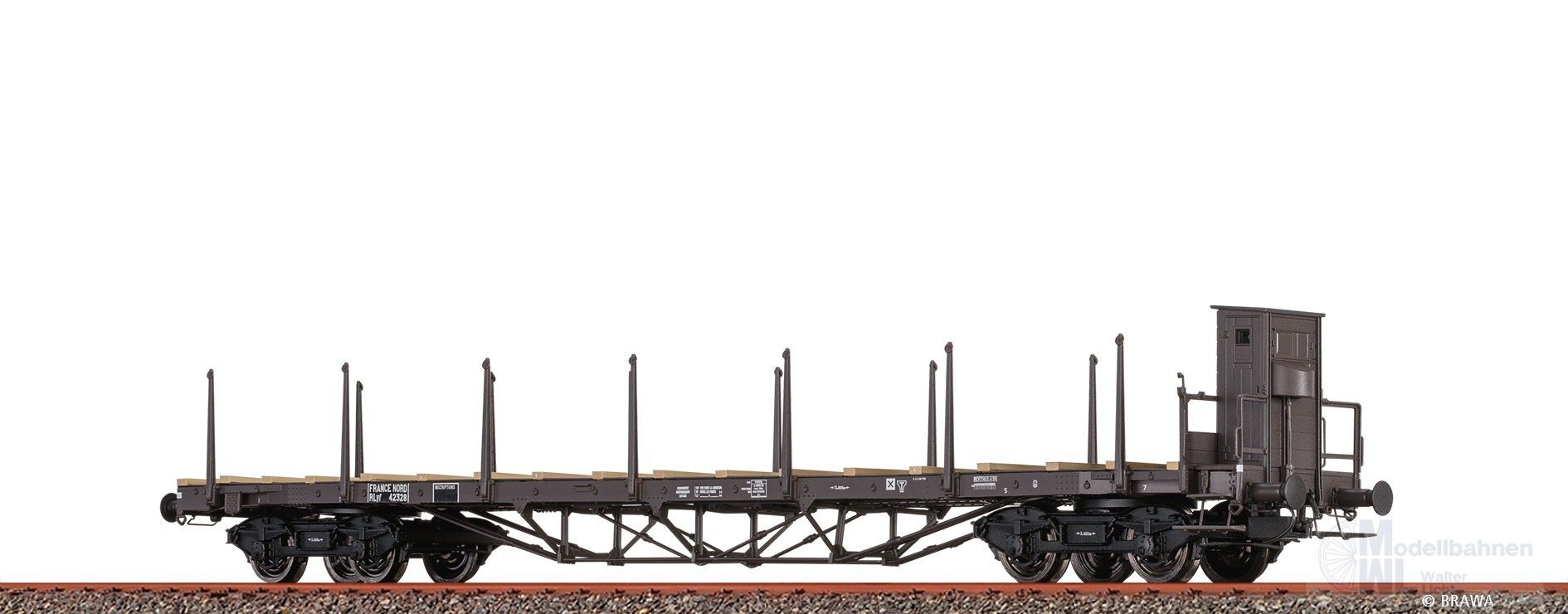 Brawa 50657 - Drehgestellflachwagen NORD Ep.II Rlyf ohne Bremserhaus H0/GL Brawa 50657 - Drehgestellflachwagen NORD Ep.II Rlyf ohne Bremserhaus H0/GL