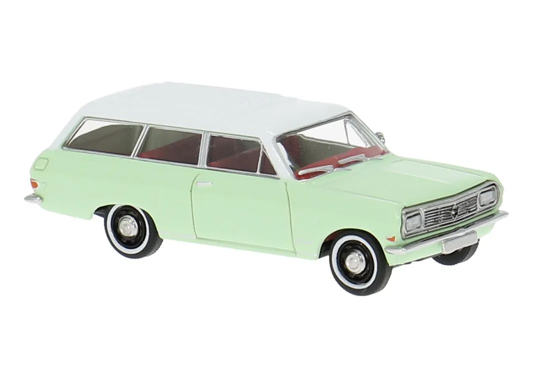 Brekina 20479 - Opel Rekord B CarAVan in pastellgrün/weiß H0 1:87