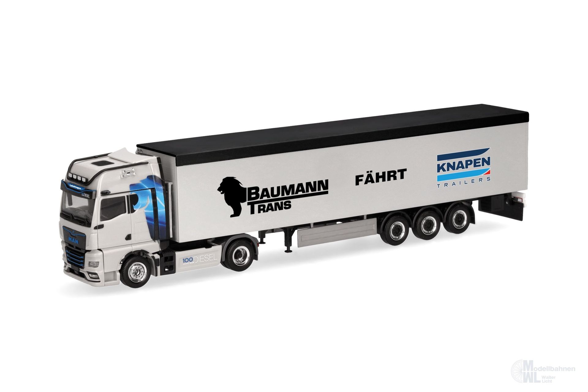 Herpa 320085 - MAN TGX GM Schubboden-Sattelzug Baumann H0 1:87