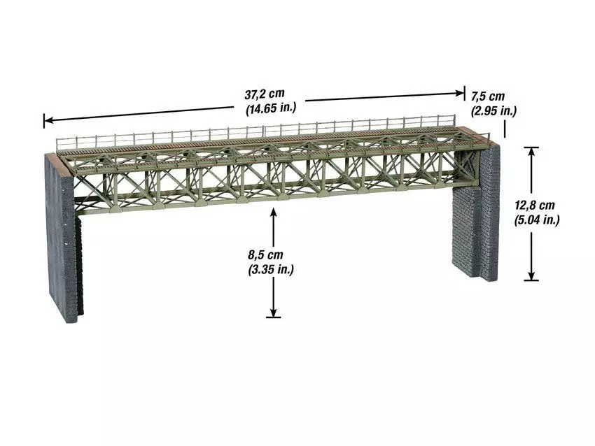 Noch 67020 - Stahlbrücke mit Brückenköpfen H0 1:87