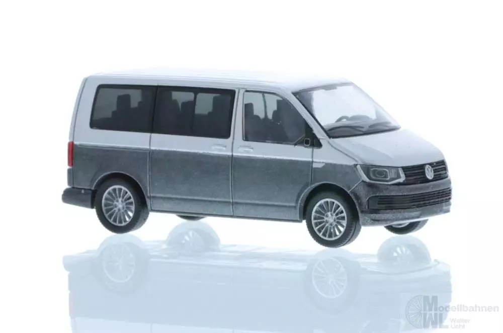 Rietze 11660 - Volkswagen T6 Bus KR reflexsilber/indiumgrau H0 1:87