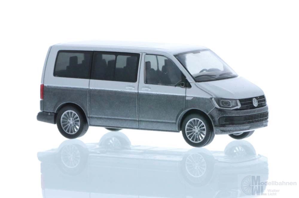 Rietze 11660 - Volkswagen T6 Bus KR reflexsilber/indiumgrau H0 1:87