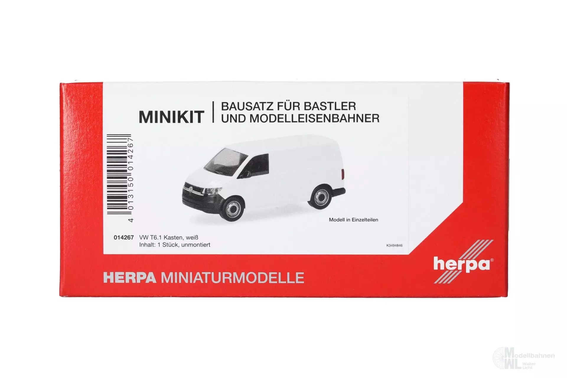 Herpa 014267 - MiniKit VW T6.1 Kasten, weiß H0 1:87