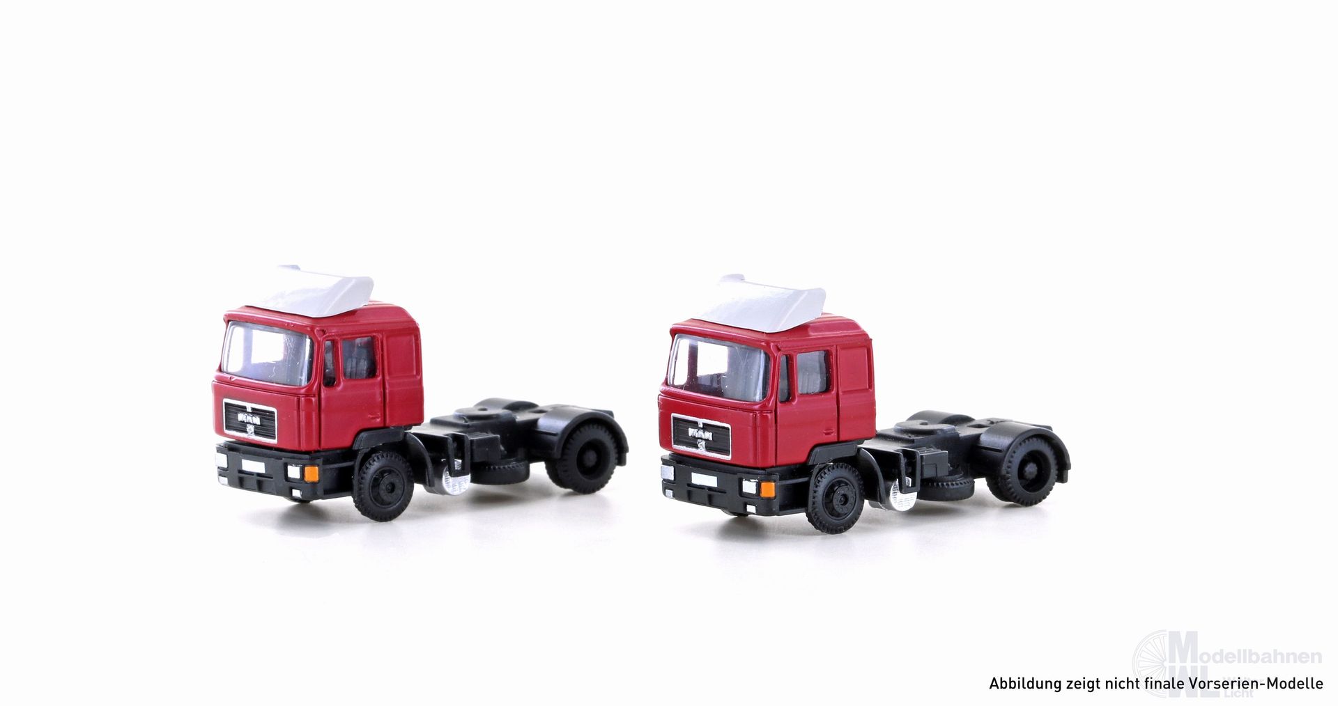 Lemke Minis 4073 - Sattelzugmaschine MAN F90 2-achs rot 2 Stück N 1:160